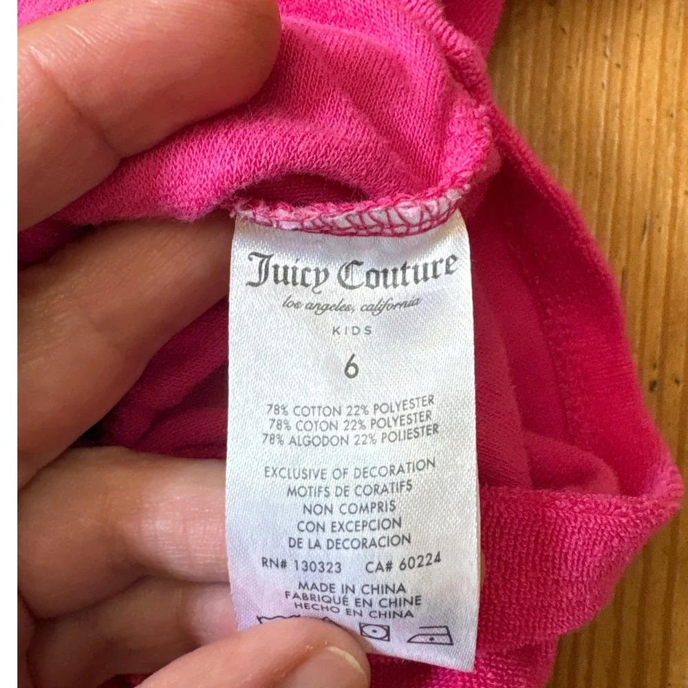 Juicy Couture Terry Cloth Romper Kids Pink Rainbow Y2K Style SIZE 6